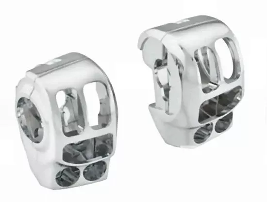 Chrome Switch Button Housing Pair Set OE Style Controls Harley Touring 14-20