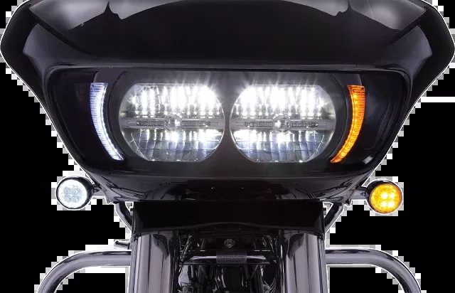 Ciro Black Fang Headlight Bezels fits 2015-2019 Harley Road Glide FLTRX FLTRU