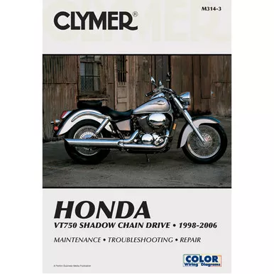Clymer M314-3 Service Shop Repair Manual VT750 Shadow Chain Drive 1998-2006