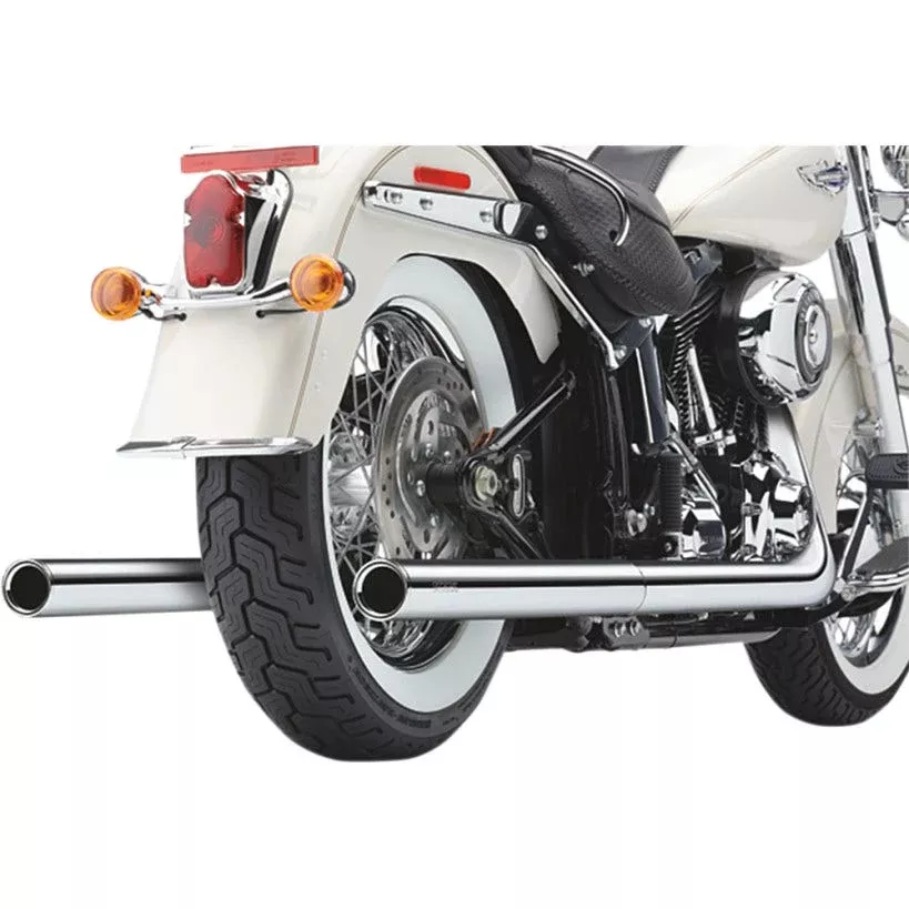 Cobra 6984 Softail Dual Chrome Exhaust w/ Billet Tips Harley Softail FX /FLST 97-06