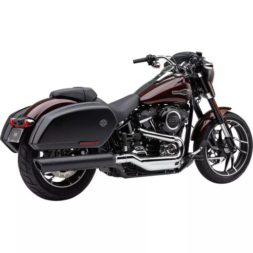 Cobra 909 Twins Slip-On Mufflers for 2018-2022 Harley Softail Sport Glide FLSB - Black