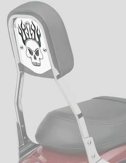 Cobra Chrome Skull Backrest Insert for Tall Square Backrests (02-5052)