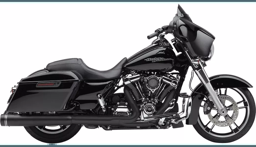 Cobra Gen 2 NH Series 4.5" Mufflers for '17-Up Harley Davidson Touring Models - Raven Black (50-State Legal)