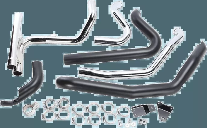 Cobra Power Port Dual Bung Headpipes for '09-16 Harley Davidson Touring Models Black