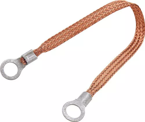 Copper Ground Strap 18in w/ 3/8in Ring Terminals ALL76330-18