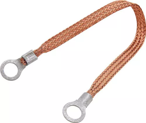 Copper Ground Strap 9in w/ 1/4in Ring Terminals ALL76328-9