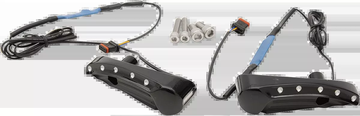 Covingtons Black Dimple Front LED Turn Signals 1915-2023 Harley Touring FLTRU