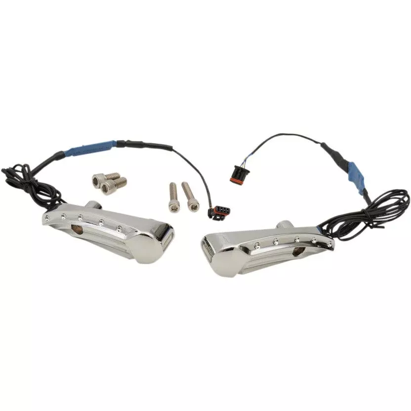 Covingtons Customs Chrome Flush Front Billet Turn Signals Harley FLTR 15-17