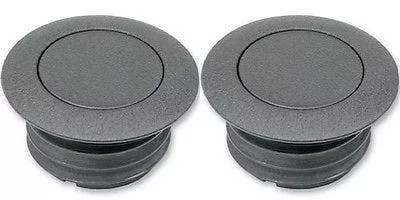 Custom Chrome Wrinkle Black Flush Mount Pop Up Gas Cap Set For Harley Vented