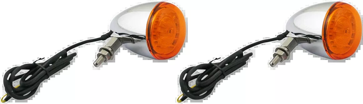 Custom Dynamic Chrome Probeam Amber LED Universal Bullet Turn Signal Kit Harley