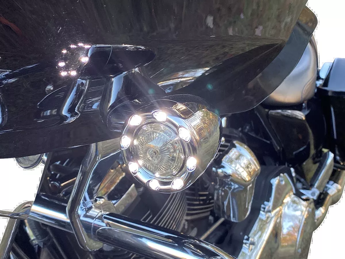 Custom Dynamics 1157 Probeam LED Front 1157 Bullet Ringz Turn Signals Harley