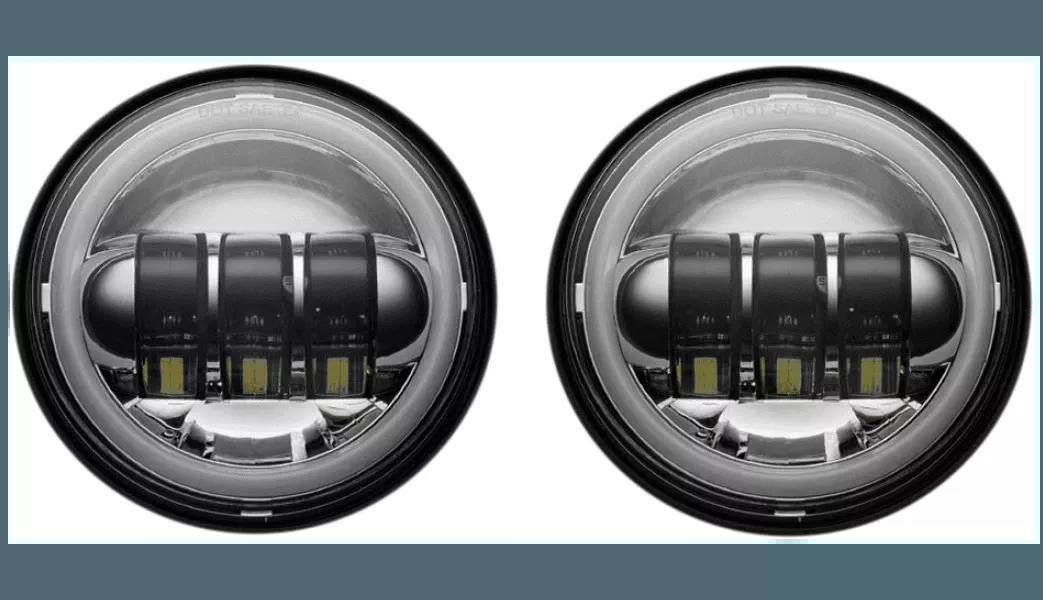 Custom Dynamics 4.5″ Passing Lamps with Halo for ’05-21 Harley-Davidson – Chrome