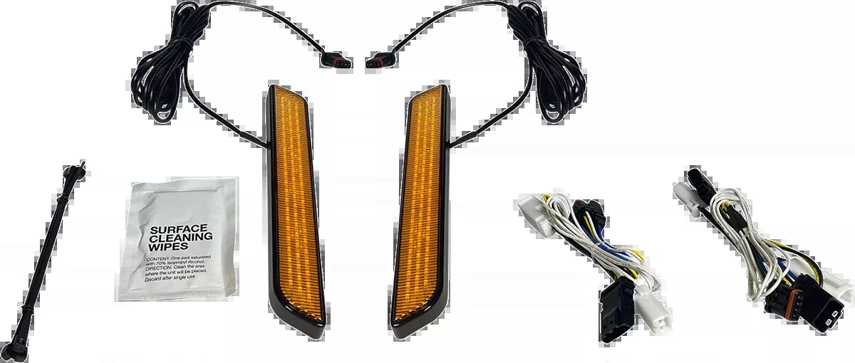 Custom Dynamics Amber LED Fork Reflector Lights 2014-2026 Harley Touring Models