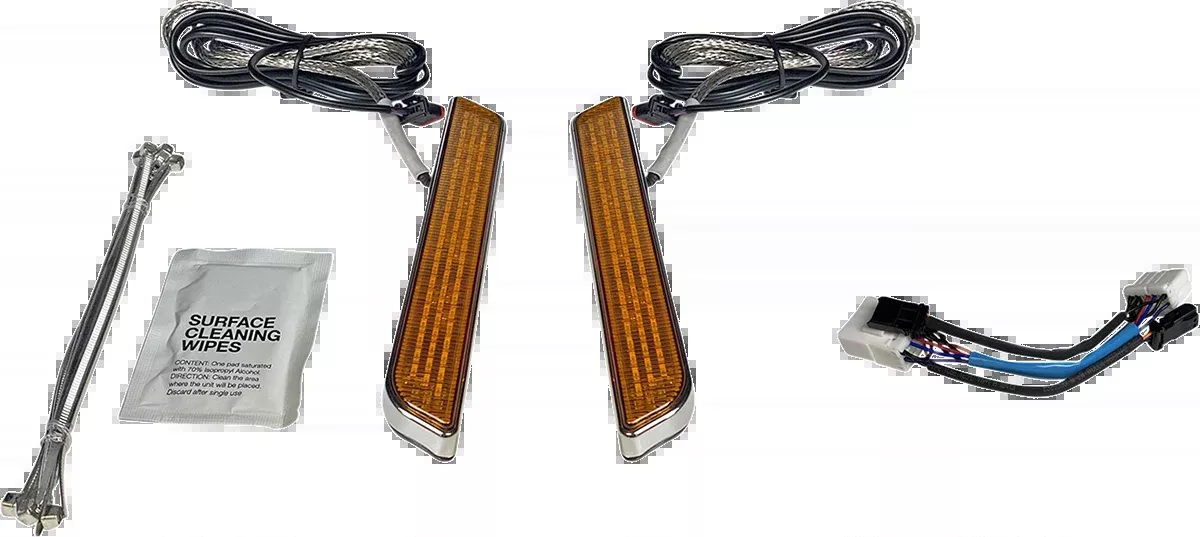 Custom Dynamics Amber LED Front Fork Leg Turn Singles 1996-2017 Harley Softail