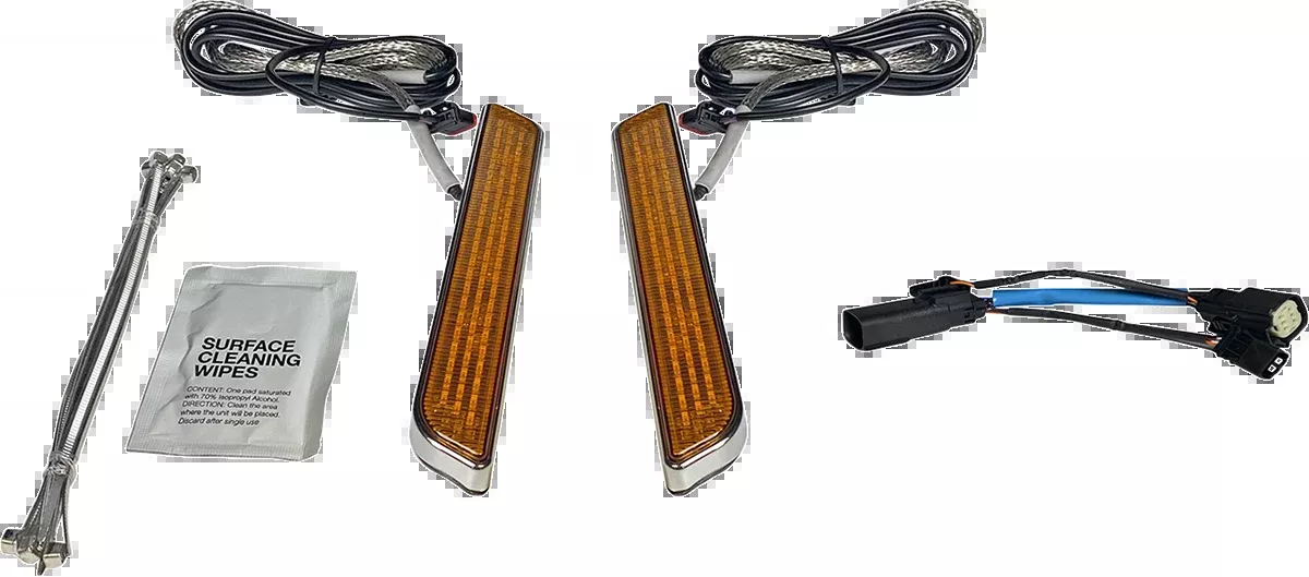 Custom Dynamics Amber LED Turn Signal Fork Lights 2010-2013 Harley FLHX FLTRX