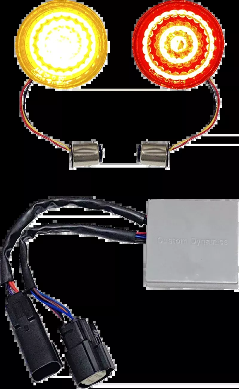 Custom Dynamics Amber Red LED Rear Bullet Turn Signals 2014-2024 Harley Touring
