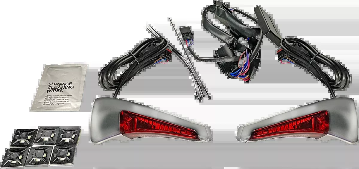 Custom Dynamics Backrest Chrome Red LED Lights 2014-2024 Harley Touring FLTRU