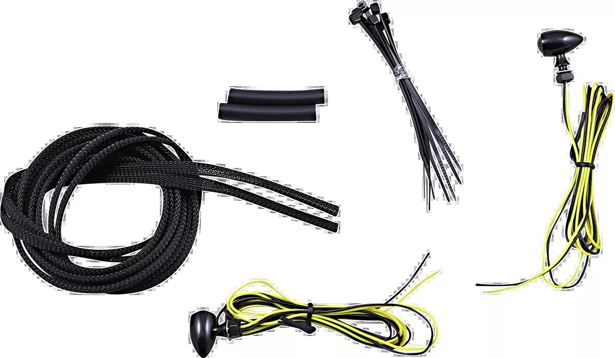 Custom Dynamics Black Amber Micro Bullet LED Front Turn Signals for Harley