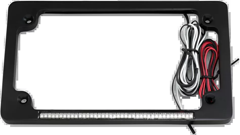Custom Dynamics Black Brake Light LED Motorcycle License Plate Frame fits Harley