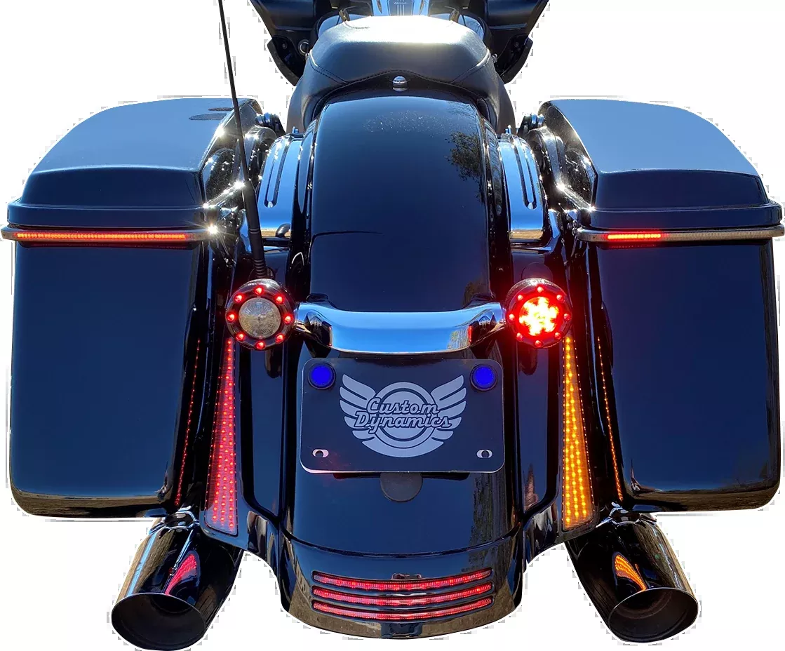 Custom Dynamics Black Dual Color Fascia LED Panel Lights 2006-2009 Harley FLHX