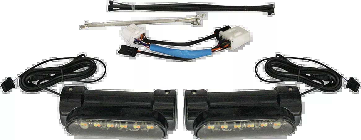Custom Dynamics Black Engine Guard LED Lights 1996-2013 Harley Touring Softail