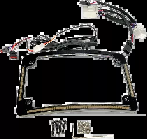 Custom Dynamics Black LED License Plate Frame for 1996-2013 Harley Davidson