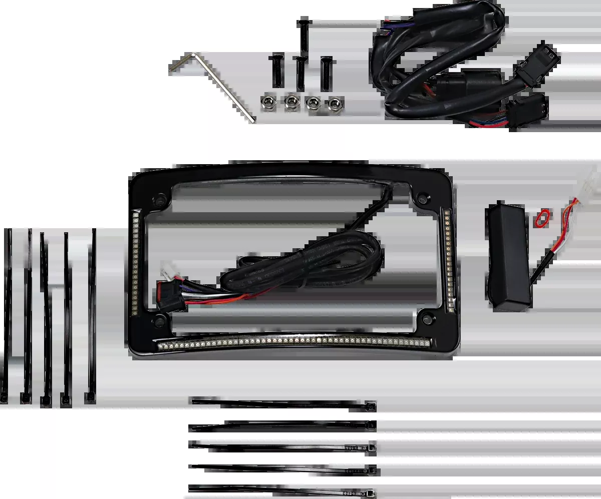 Custom Dynamics Black LED Radius License Plate Frame 2010-2013 Harley FLTRX FLHX