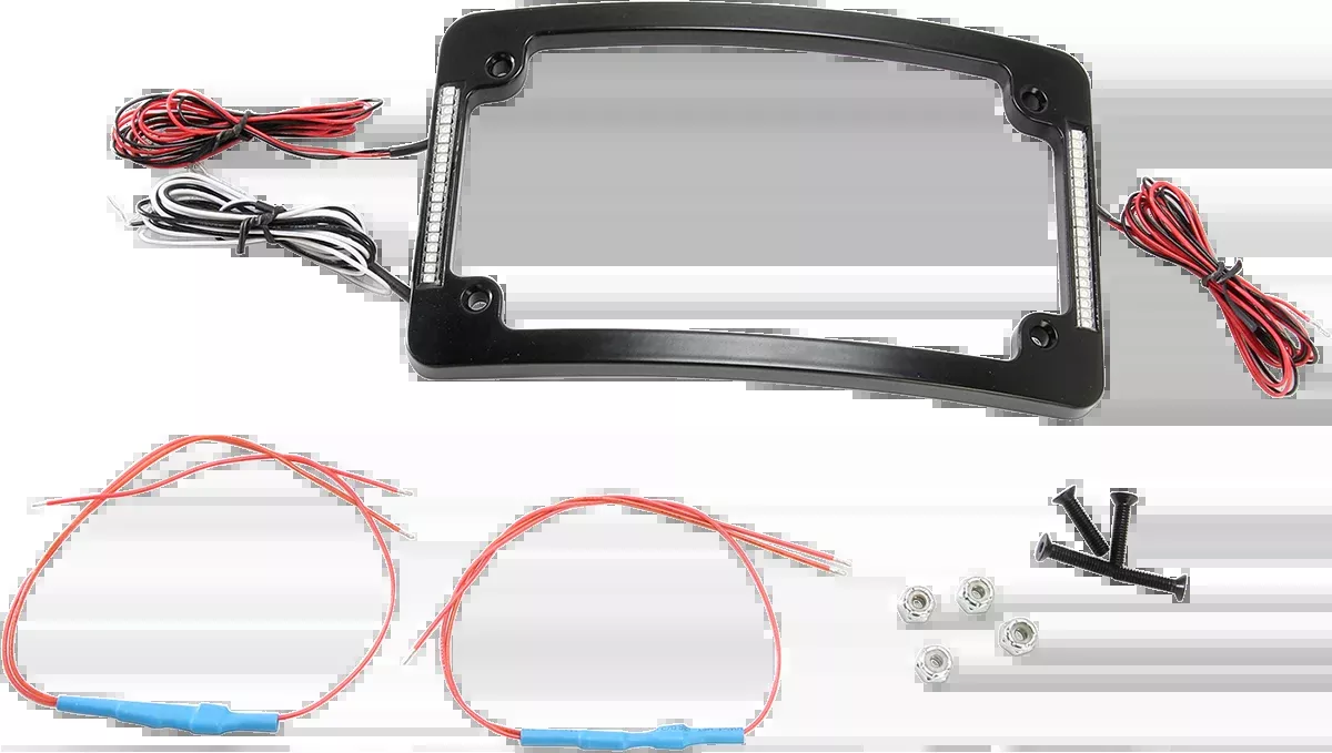 Custom Dynamics Black Radius Run Brake Turn License Plate Frame for Harley