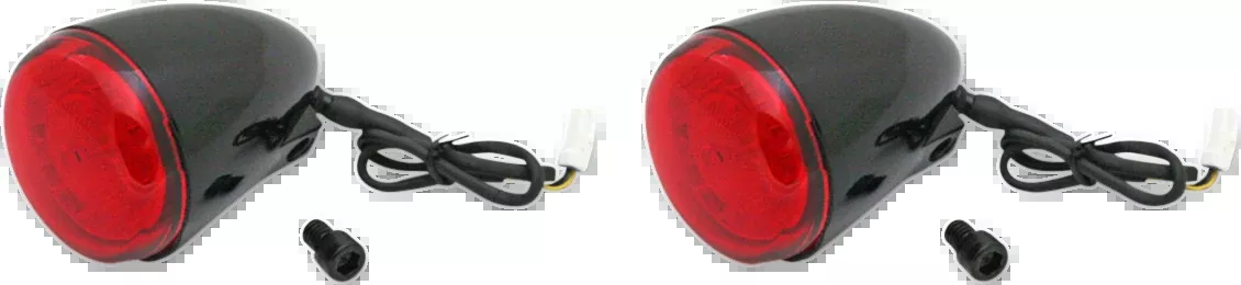 Custom Dynamics Black Red Lens Rear LED Turn Signal Kit 2014-2023 Indian Chief