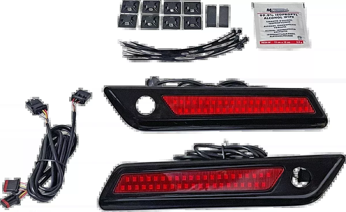 Custom Dynamics Black Saddlebag Hinge LED Accent Lights 2014-2023 Harley Touring