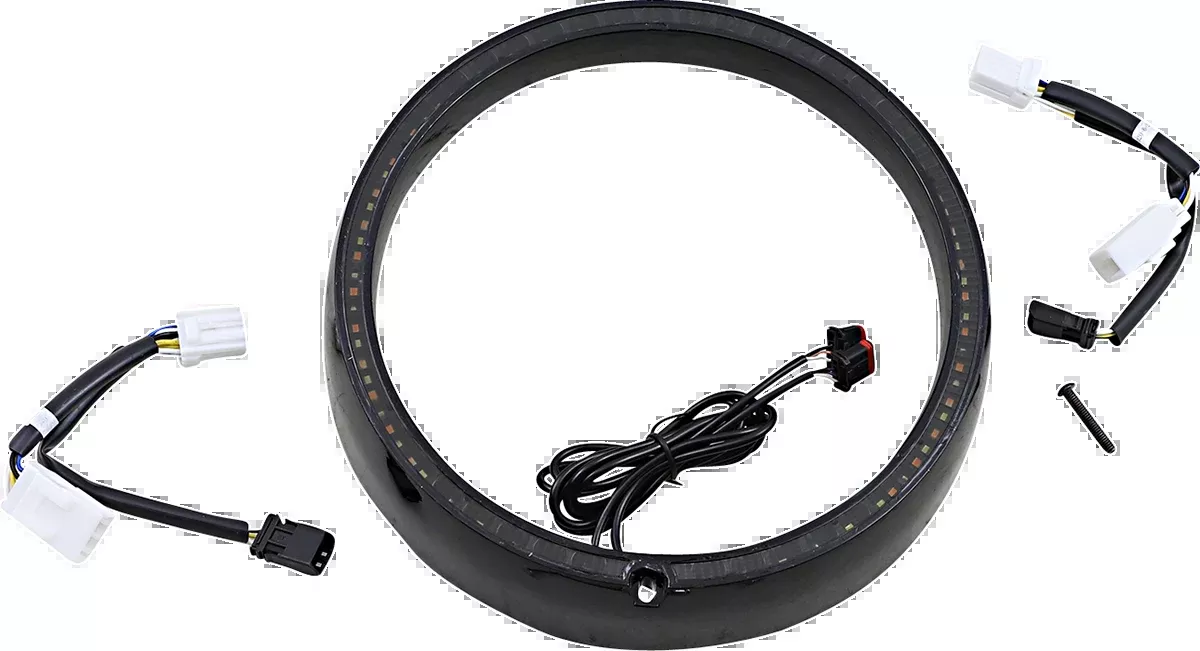 Custom Dynamics Black Sequential LED Headlight Trim 2006-2013 Harley Touring