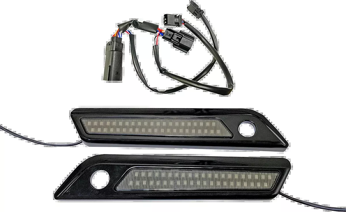 Custom Dynamics Black Smoked LED Saddlebag Hinge Lights 2014-2023 Harley Touring
