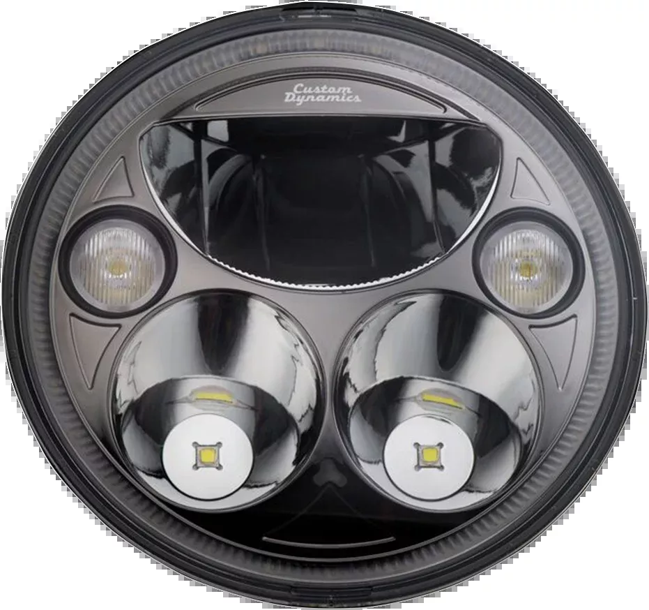 Custom Dynamics Black Trubeam 7" LED Headlight 2015-23 Indian Springfield Chief