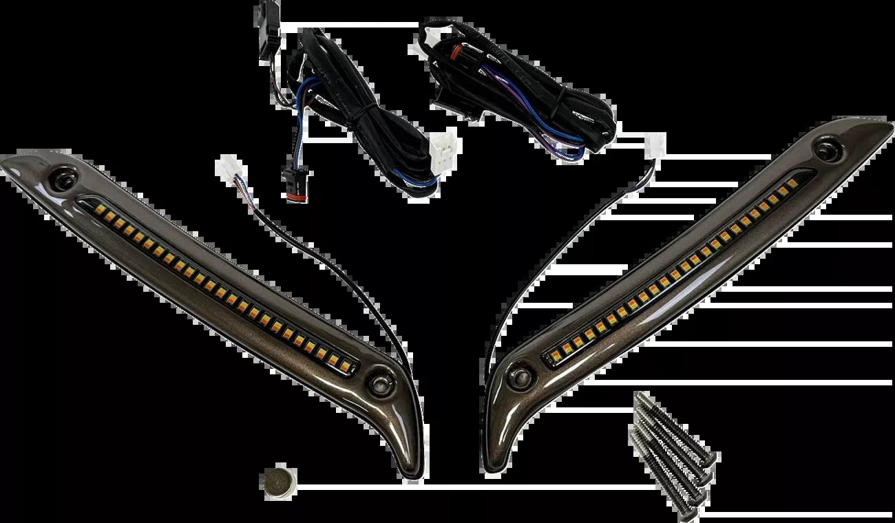 Custom Dynamics Bronze LED Windshield Trim Lights 2022-2024 Harley Low Rider ST