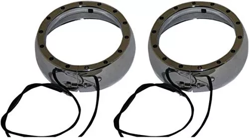 Custom Dynamics CDTB-45TR-1C Passing Lamp Trim Rings with White DRL and LED Turn Signals - Chrome