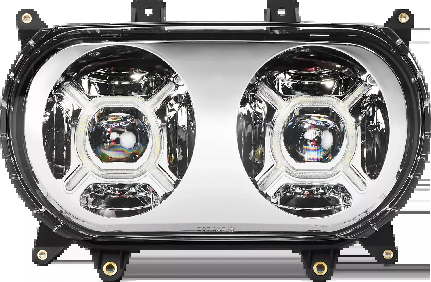 Custom Dynamics Chrome Double-X LED Headlight fits 2015-2024 Harley Road Glide