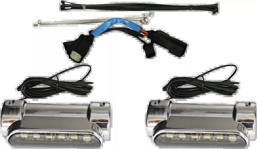Custom Dynamics Chrome Engine Guard LED Lights for 2010-2013 Harley FLHX FLTRX