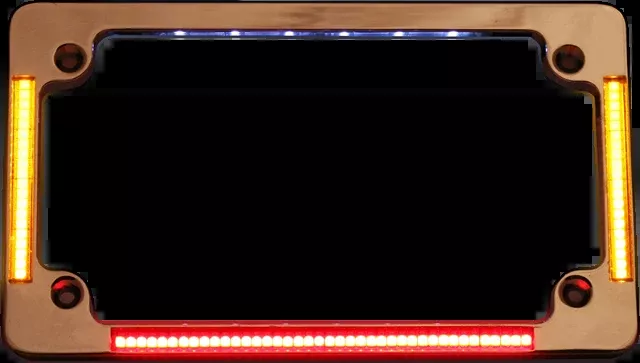 Custom Dynamics Chrome Flat License Plate Frame LED Light Turn Signal for Harley
