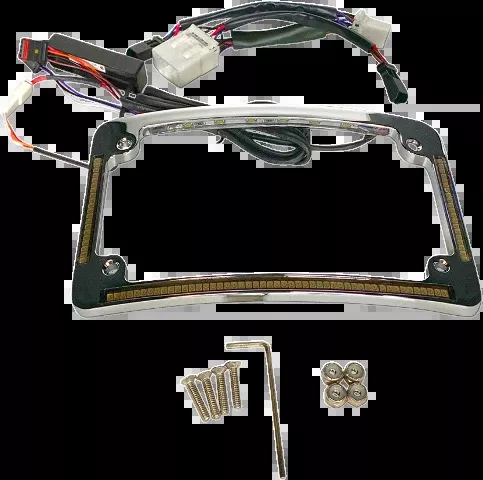 Custom Dynamics Chrome LED License Plate Frame 1996-2013 Harley Davidson Models