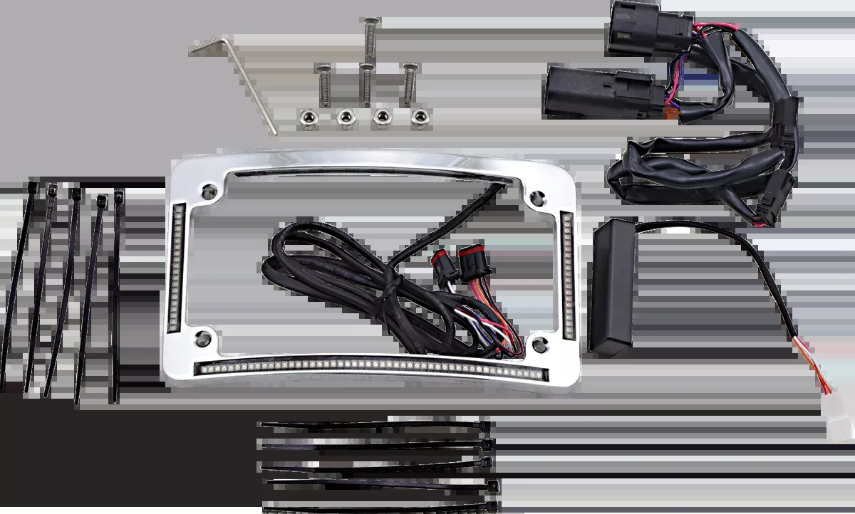 Custom Dynamics Chrome LED Radius License Plate Frame 2014-2023 Harley Touring