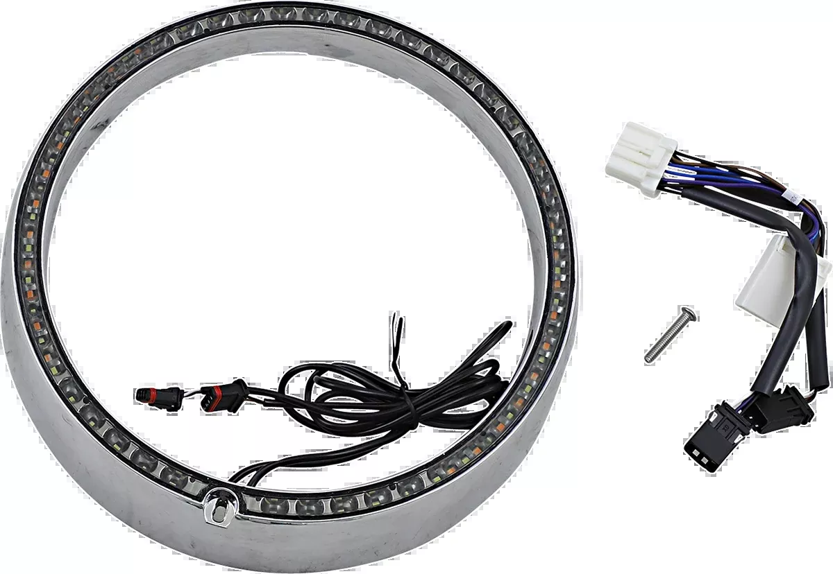 Custom Dynamics Chrome LED Sequential Headlight Trim 1999-2005 Harley Touring