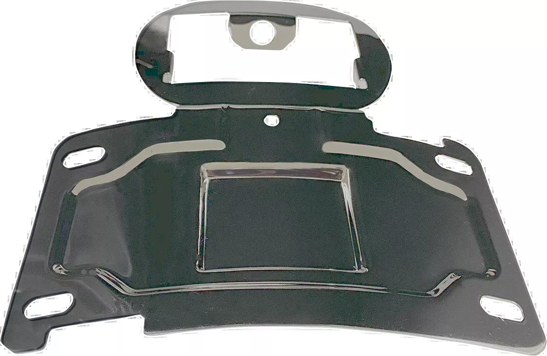Custom Dynamics Chrome license Plate Relocation Mount 2014-2024 Harley Touring