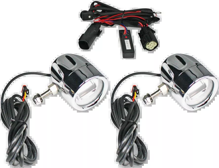 Custom Dynamics Chrome Probeam Halo LED Universal Fog Lights Harley Davidson