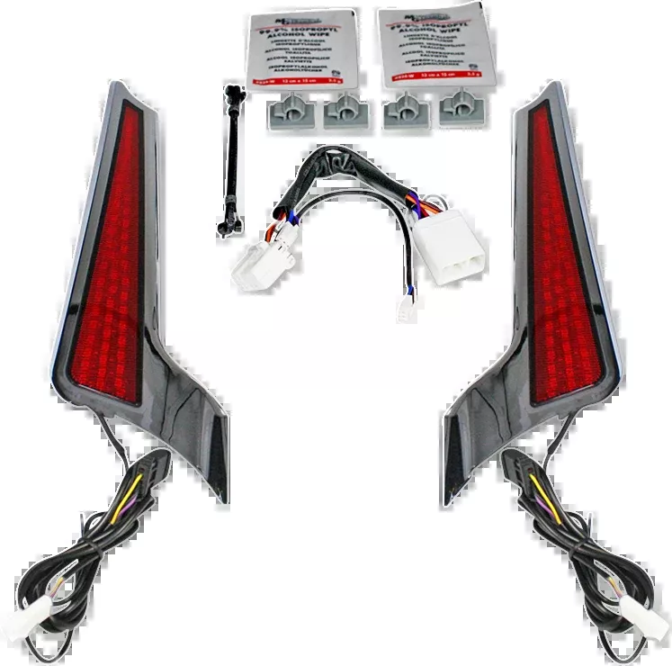 Custom Dynamics Chrome Red LED Fascia Panel Lights 2006-2009 Harley Touring FLHX