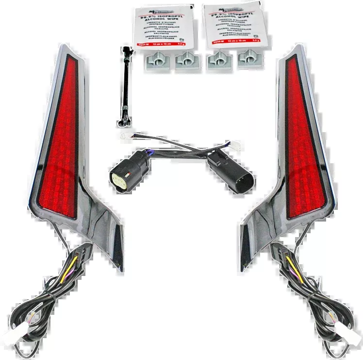 Custom Dynamics Chrome Red LED Fascia Panel Lights 2010-2013 Harley FLTRX FLHX