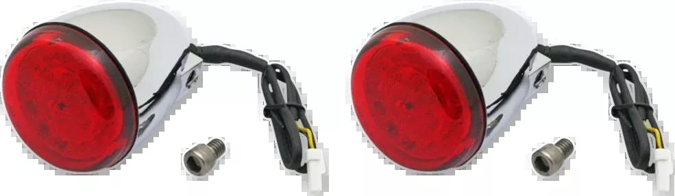 Custom Dynamics Chrome Red Lens Rear LED Turn Signal Kit 2014-2023 Indian Chief