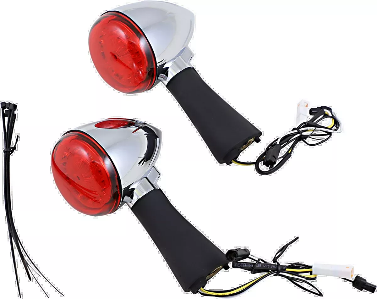 Custom Dynamics Chrome Red Rear Turn Signal Assembly 2015-23 Indian Scout Sixty