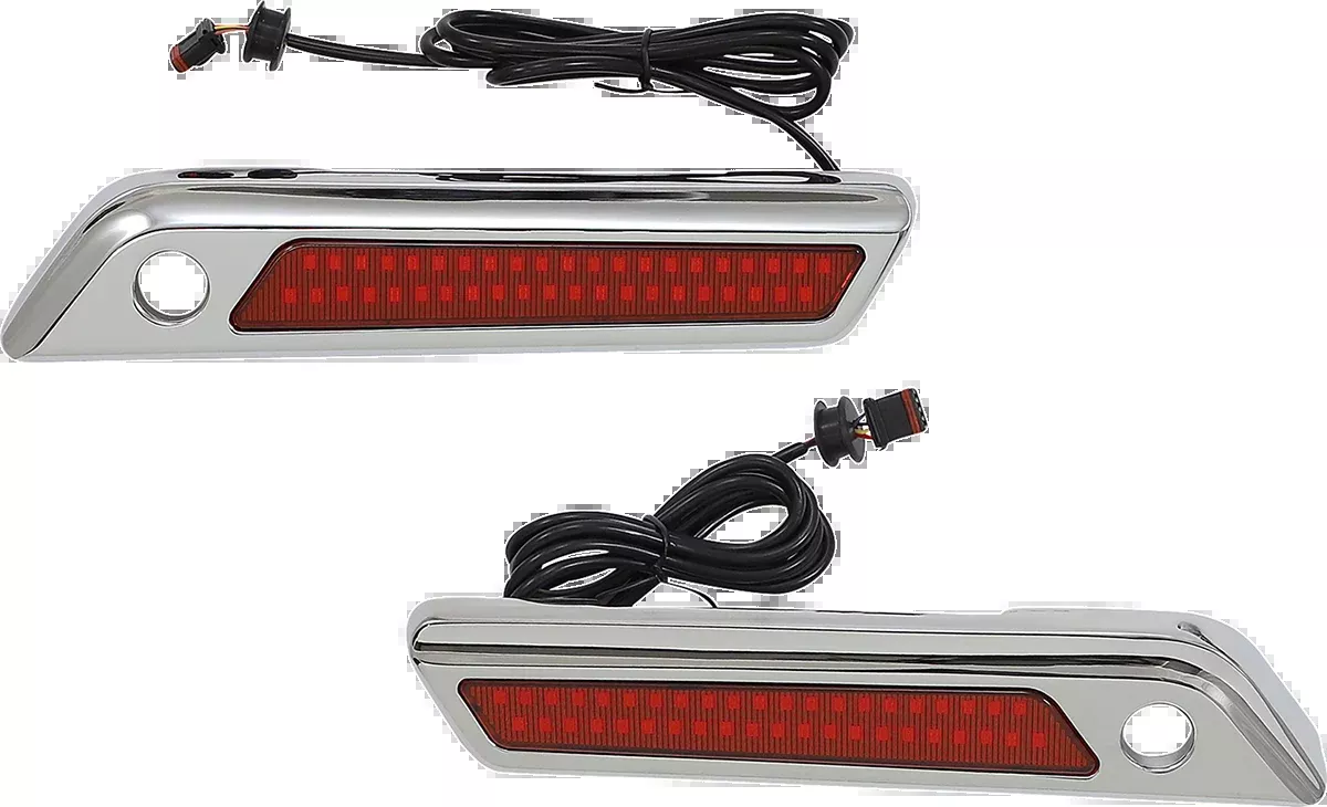 Custom Dynamics Chrome Saddlebag Hinge LED Lights 2014-2023 Harley Touring