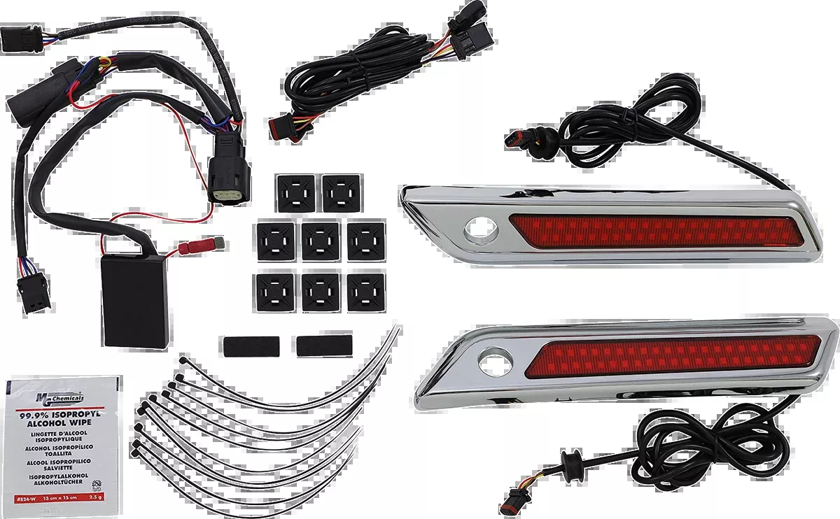 Custom Dynamics Chrome Saddlebag Latch Accent Lights 2014-2024 Harley Touring