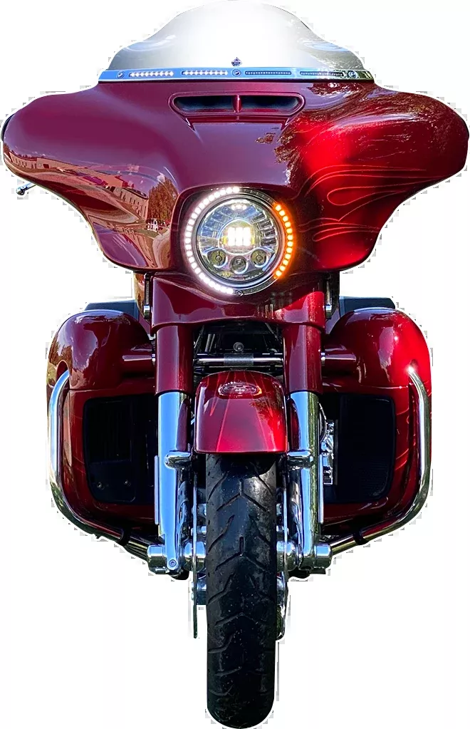 Custom Dynamics Chrome Sequential LED Headlight Trim 2006-13 Harley Touring FLHT